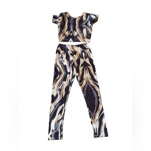 Zara Girls Abstract Print Athletic Two-Piece Set Size 10